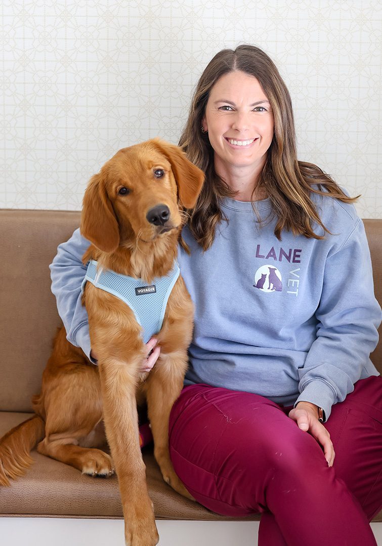 Antonia Gabry With Dog On Couch
